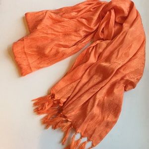 Gorgeous Orange Silky Scarf